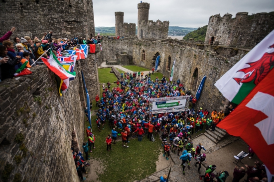 The start of the 2019 Dragon's Back Race at Conwy Castle