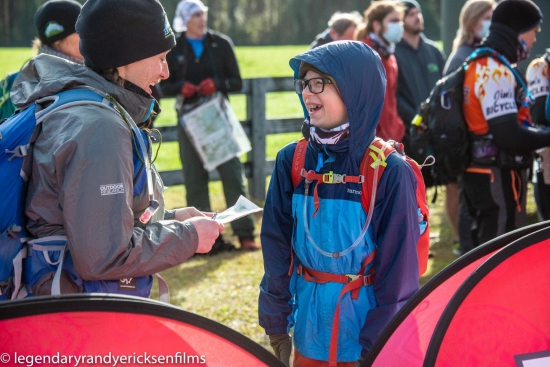 Rachel Witkiewicz and son Jake at the start