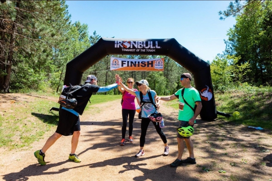 On the finish at the Rib Mountain Adventure Challenge